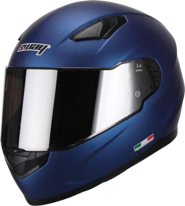 Sway 816 Mat Metalic Blue Full Face Motosiklet Kaskı - Image 1