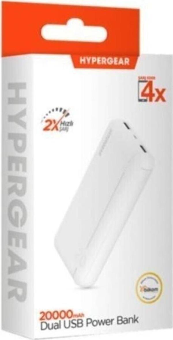 Hypergear 20.000Mah Dual Usb Powerbank Beyaz - Image 1