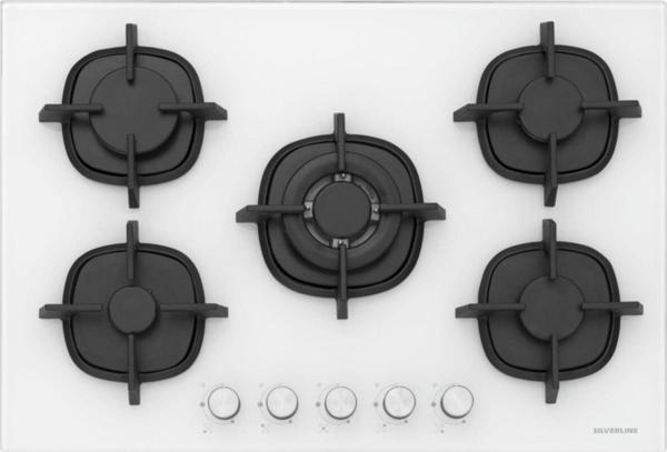 Silverline Cs5364W01 75 Cm Wok Gözlü Beyaz Cam Ankastre Ocak - Image 1