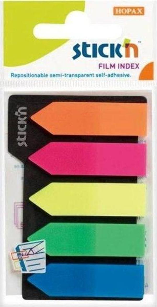Hopax Not KağıdıStickn 45x12 Neon 5 Renk Ok Film Ayraç 25Yaprak - Image 1