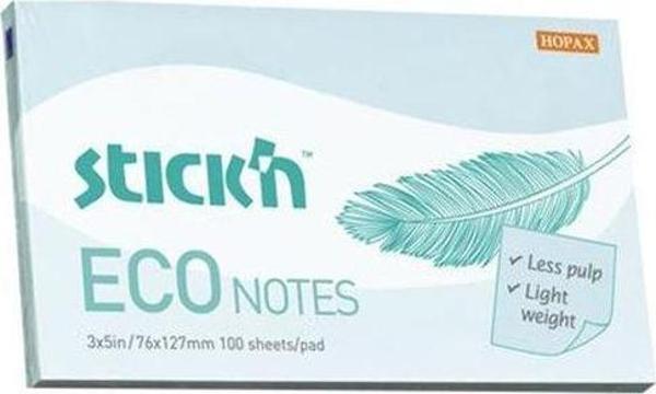 Hopax Not Kağıdı Stickn 76x127 Eco Notes Patel Mavi 100Yaprak - Image 1