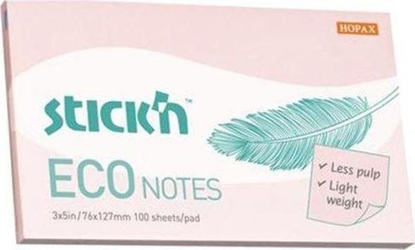 Hopax Not KağıdıStickn 76x127 Eco Notes Patel Pembe 100Yaprak - Image 1