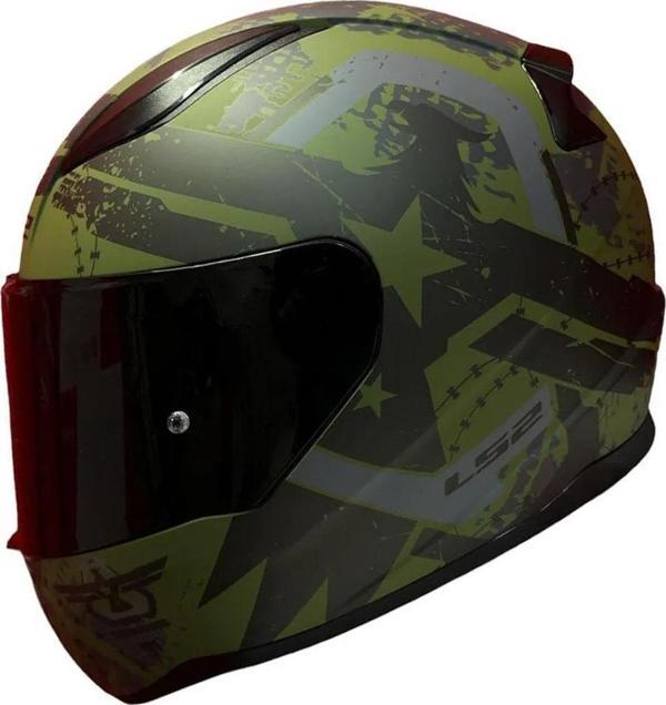 Ls2 Rapid 2 Thunder Birds Full Face Motosiklet Kaskı Şeffaf + Siyah Vizörlü - Image 1