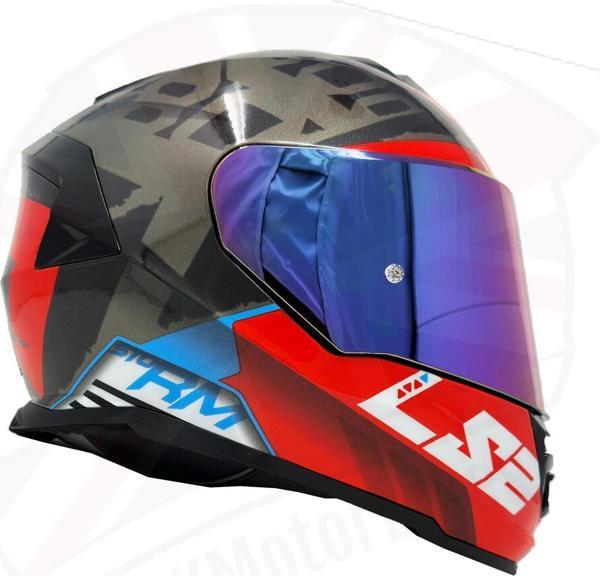 Ls2 Storm 2 Sprinter Full Face Motosiklet Kaskı Şeffaf + Gökkuşağı Vizörlü - Image 1