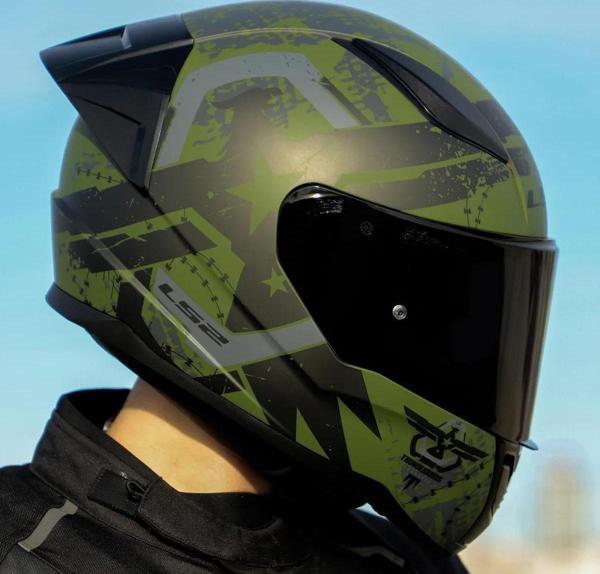 Ls2 Rapid 2 Thunder Birds Race Full Face Motosiklet Kaskı Yarış Spoiler +  Siyah Vizörlü - Image 1