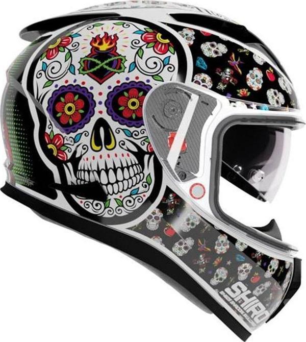 Shiro SH-605 sv Skull Candy Full Face Motosiklet Kaskı + Iridium Vizör - Image 1