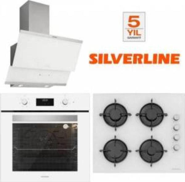 Silverline Beyaz Cam Ankastre Set Bo6502W01 - Cs5349W01 - 3420 Classy - Image 1