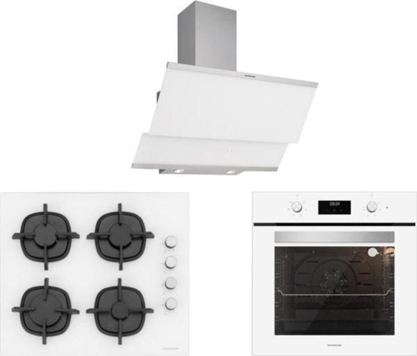 Silverline Beyaz Cam Ankastre Set (3420 Classy 60+Cs5343W01+Bo6502W02) - Image 1