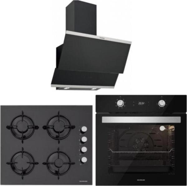 Silverline Bo6504B01 - Cs5349B01 - 3420 Classy 60 Siyah Cam Ankastre Set - Image 1