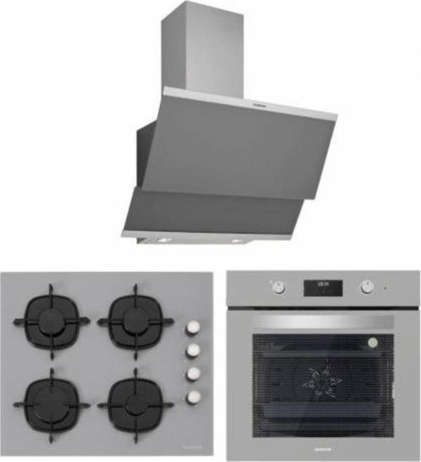 Silverline Bo6502S02 - Cs5335S01 - 3420 Classy 60 Gri Cam Ankastre Set - Image 1