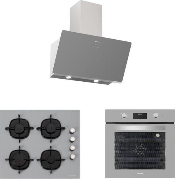 Silverline Gri Cam Ankastre Set (3457 Soho 60+Cs5335S01+Bo6502S02) - Image 1