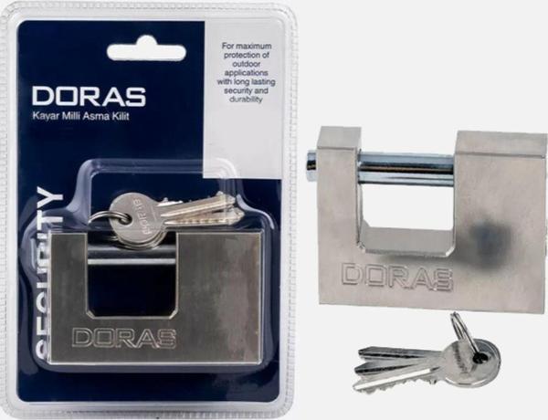 Doras 80 Mm Kayar Milli Döküm Asma Kilit (Saten) - Image 1