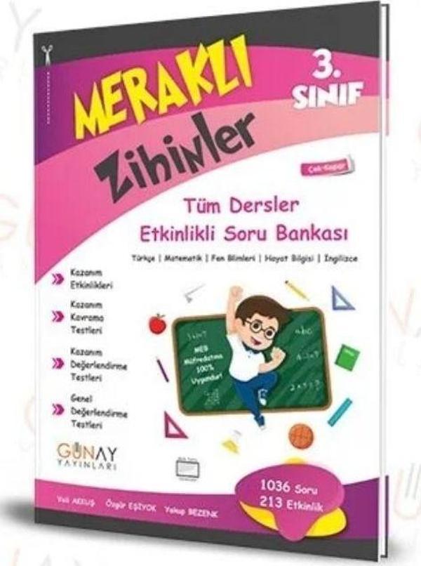 3.Sınıf Meraklı Zihinler Tüm Dersler Etkinlikli Soru Bankası Günay Yayınları - Günay Yayınları - Image 1