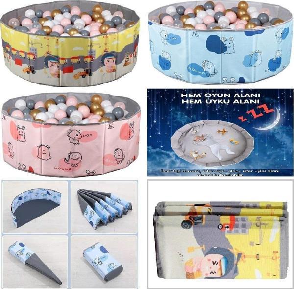 Baby Marine Katlanabilir Top Havuzu - Oyun Halısı + 150 Adet 5 Renk Top Hediye - Image 1