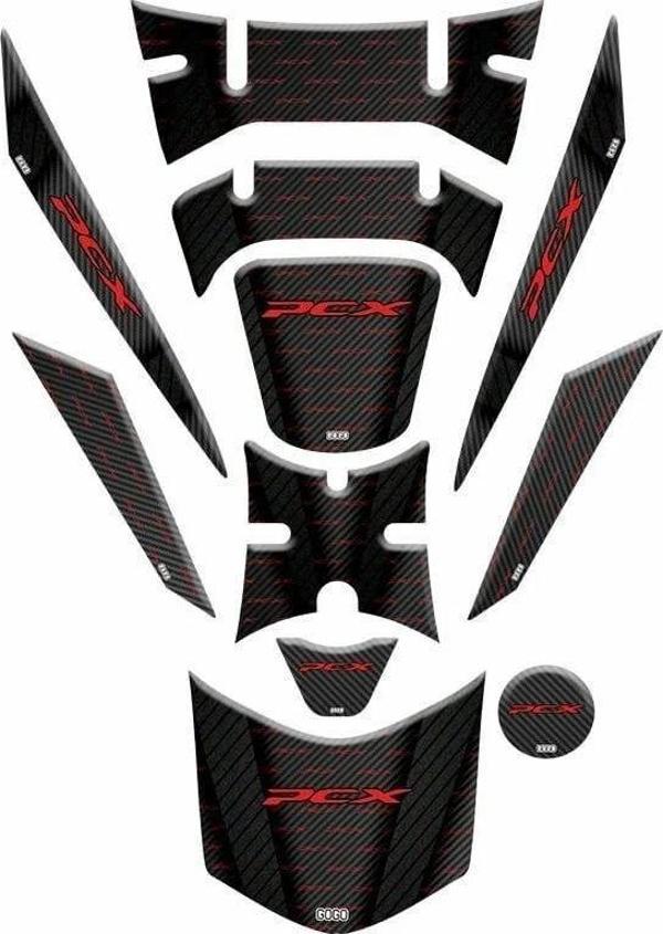 Gogo Tank Pad Seti Honda Pcx 2018-2020 Model Siyah Kırmızı Yazılı 11 Parça 003 - Image 1