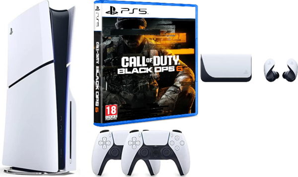 SONY Playstation 5 slim + 2.kol dualsense + ps5 Pulse Explore Kulaklık + Ps5 COD Black Ops 6 ( İthalatçı Garantili ) - Image 1