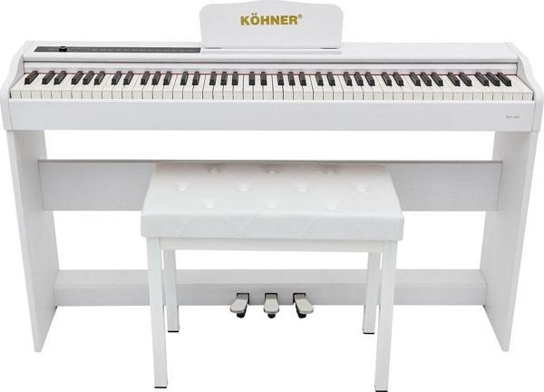 Köhner Slp-225 Wh Dijital Konsol Piyano, Bluetooth, Tuş Hassasiyeti, 88 Tuşlu (Kulaklık Ve Tabure) - Image 1