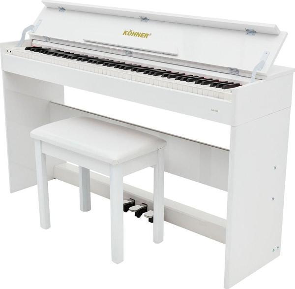 Köhner Slp-245 Wh Dijital Konsol Piyano, Bluetooth, Tuş Hassasiyeti, 88 Tuşlu, Kapaklı (Kulaklık Ve Tabure) - Image 1