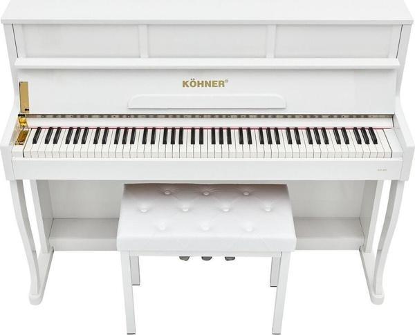 Köhner Slp-980 Wh Dijital Duvar Piyano, Bluetooth, Tuş Hassasiyeti, 88 Tuşlu, Kapaklı (Kulaklık Ve Tabure) - Image 1