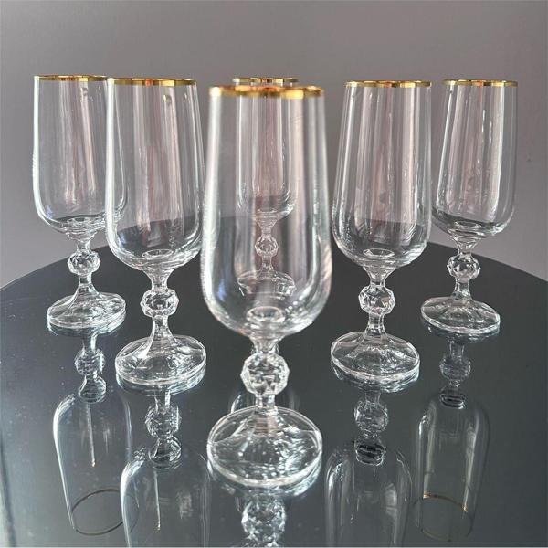 Bohemia Crystal 180 Ml 6’Lı Sade Parlak Altın Kahve Yanı Su Bardağı - Image 1