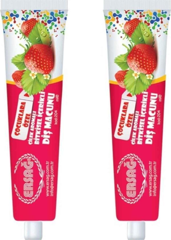 Ersağ Çilekli Diş Macunu 2X80 ml 2 Adet - Image 1