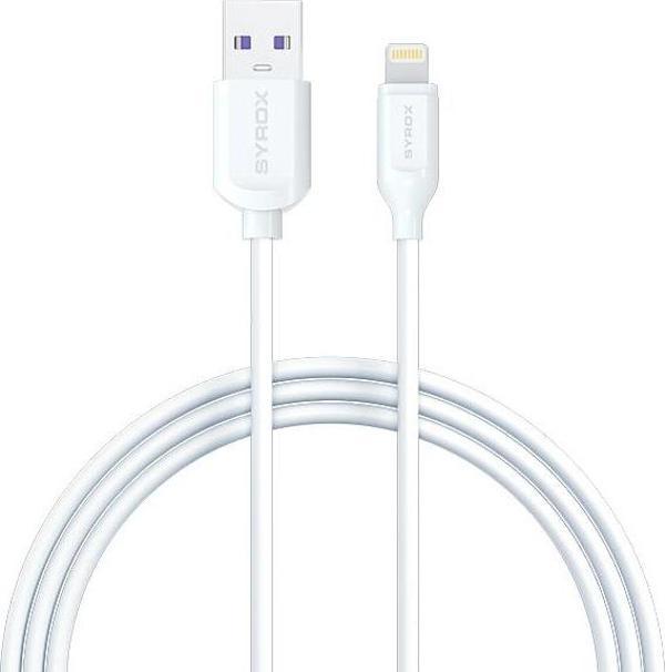 Syrox C85 2.0A 1mt Eko Lightning Şarj & Data Kablosu - Beyaz - Image 1