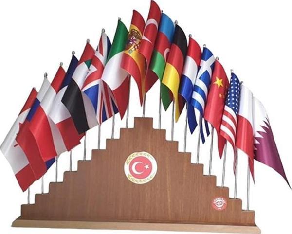 Ahşap Devlet Bayrakları Seti (17'li ) - Image 1