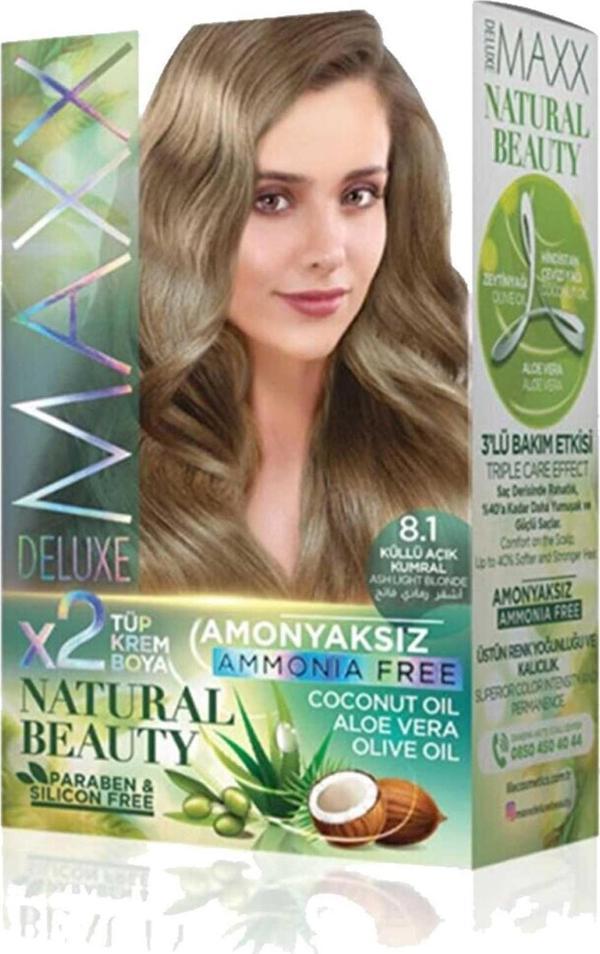 Maxx Deluxe Amonyaksız Saç Boyası 8.1 Küllü Açık Kumral - Image 1
