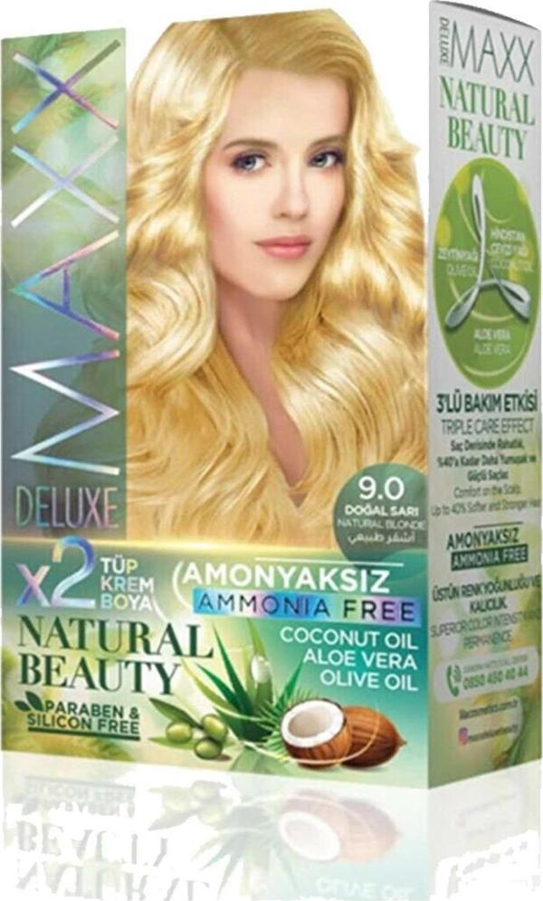 Maxx Deluxe Amonyaksız Saç Boyası 9.0 Doğal Sarı - Image 1