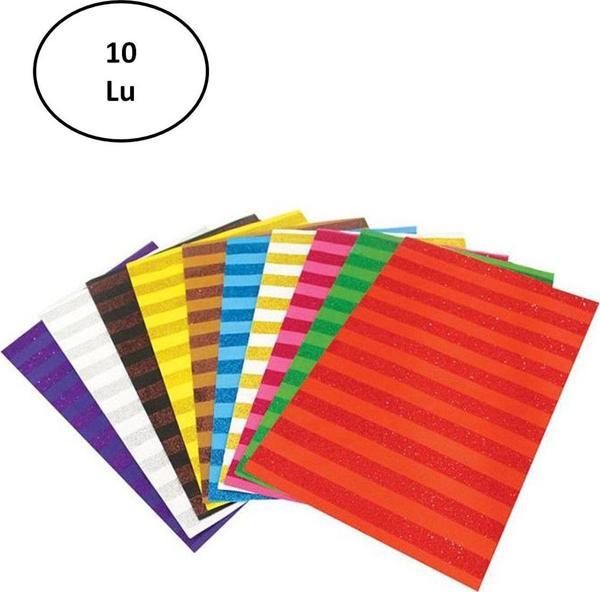 Lino Desenli Kağıt 50*70 Cm Simli Çizgi 10 Renk - Image 1
