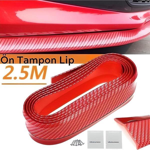 Mbb E-Ticaret Kırmızı Renkli 2,5 Metre Araba Oto Ön Tampon Koruyucu Kauçuk Pratik Tampon Şerit Bant Döşeme Kiti - Image 1