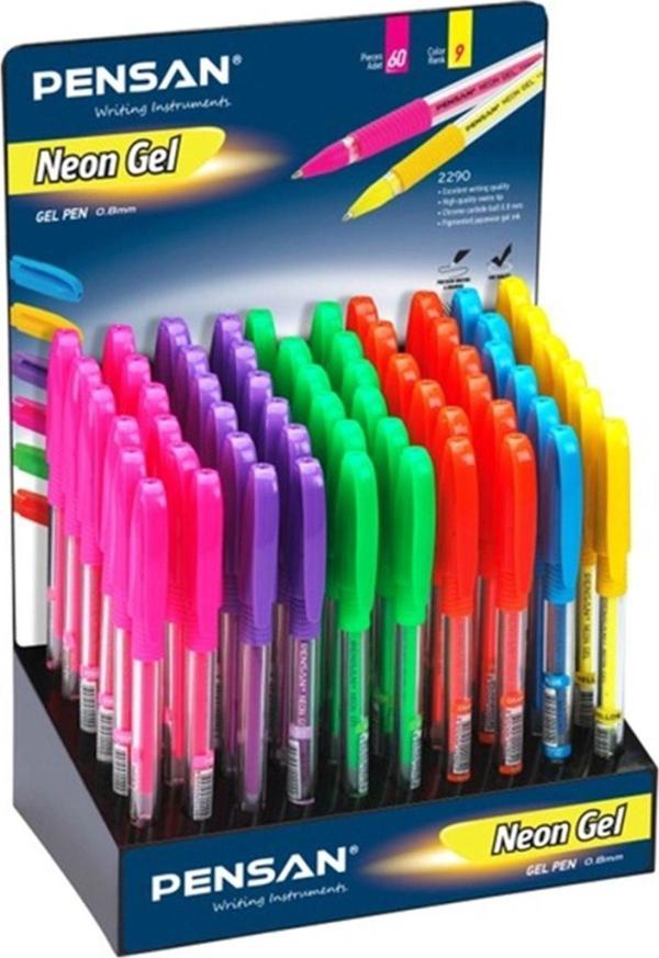 Pensan Neon Jel Pvc Renkli 60 Lı Stand - ALP8699-8864 - Image 1
