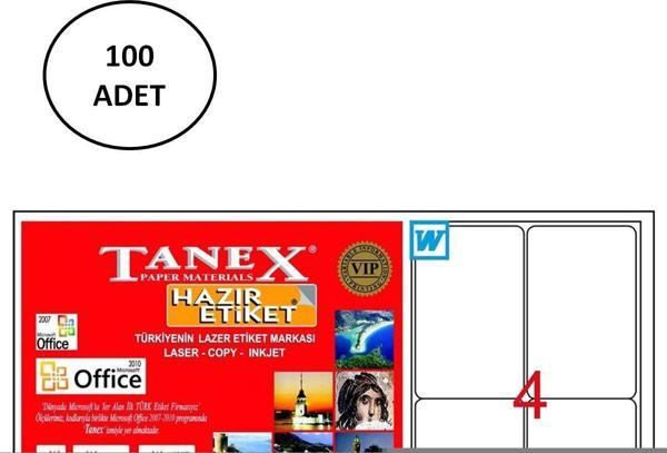 Tanex Tw-2004 Lazer Etiket 99X139 Mm 100 Adet - Image 1