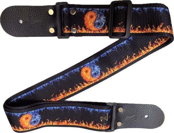 Medusa Pyro Aqua Ayarlanabilir Deri Uçlu Gitar Askısı - Image 1