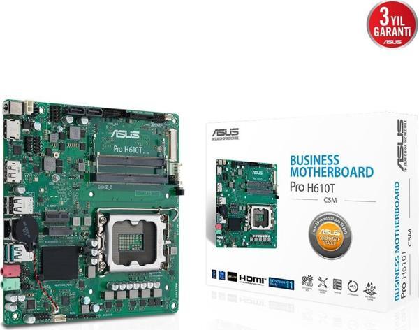 Asus Pro H610T-CSM LGA1700 DDR5 5600Mhz Mını-ITX Anakart - Image 1