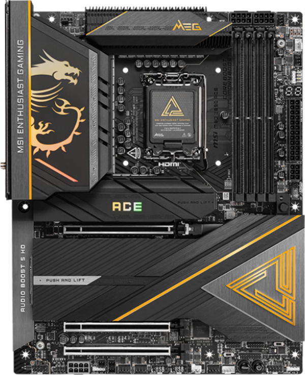 MSI MEG Z890 ACE Soket 1851 DDR5 9200MHZ(OC) WIFI7 ATX Gaming (Oyuncu) Anakart - Image 1