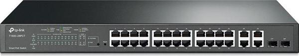 Tp-Link JetStream T1500-28PCT 24 Port 10/100Mbps + 4 Port Gigabit Smart PoE+ Switch - TL-SL2428P - Image 1