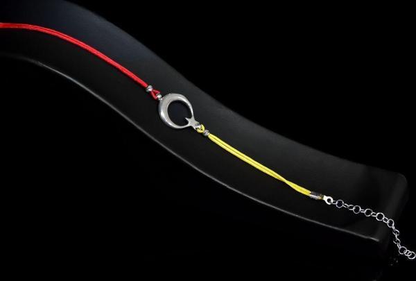 925 Ayar Gümüş Rodyum Kaplama Sarı Kırmızı, Taraftar Taşsız Ayyıldız Erkek Bileklik - Image 1