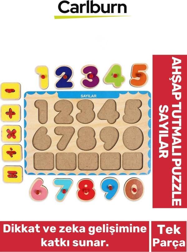 Özel Üretim Eğitici Öğretici Zeka Geliştirici Çocuk Ebeveyn Sayılar Ahşap Tutmalı Puzzle - Image 1