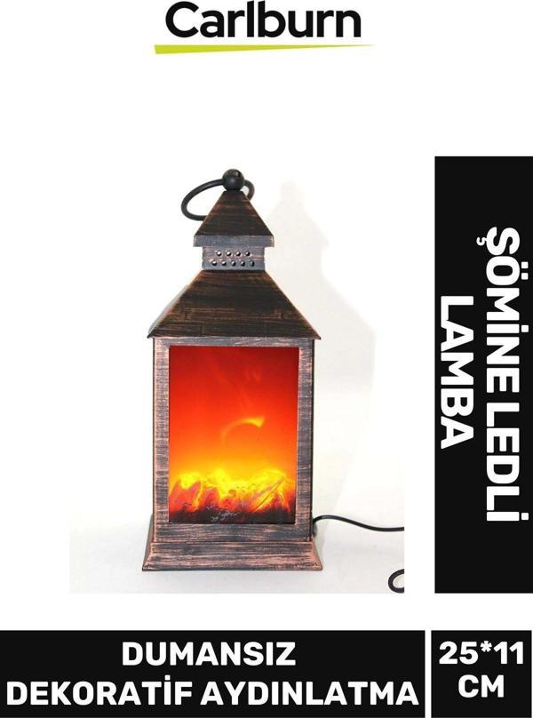 Özel Üretim Dekoratif Piili Pirize Fiş Takılabilir Dumansız Aydınlatma Şömine Ledli Lamba 25*11 Cm - Image 1