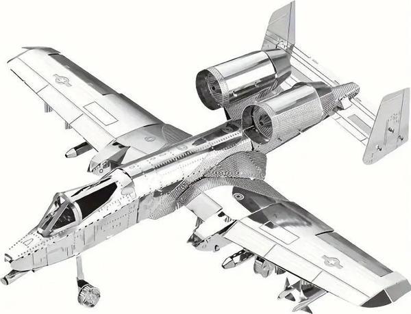 DIY 3D Metal Puzzle Bulmaca A-10 Thunderbold Savaş Uçağı 66 Parça 14+ yaş üstü - Image 1