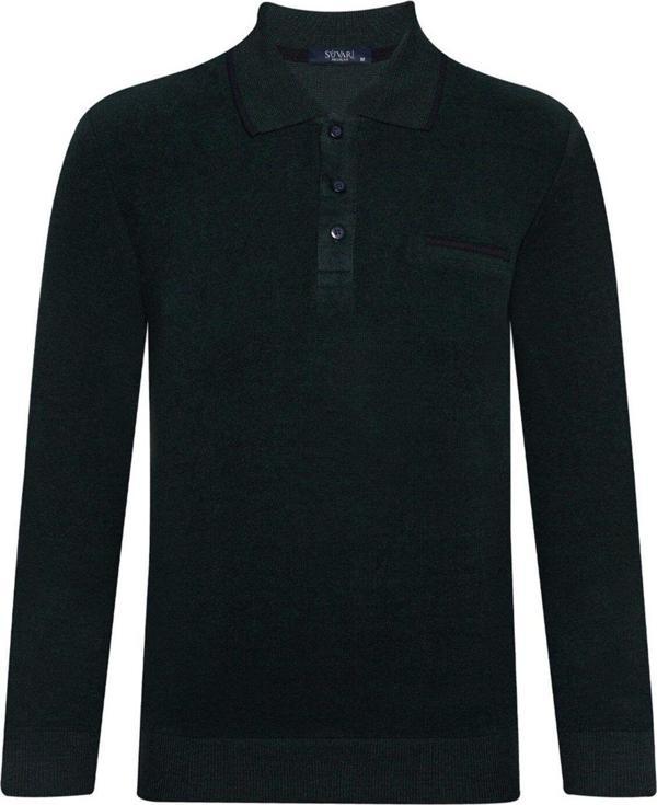 SÜVARİ Rahat Kalıp Polo Yaka Selanik Desen Cep Detaylı Yeşil Erkek Triko - Image 1