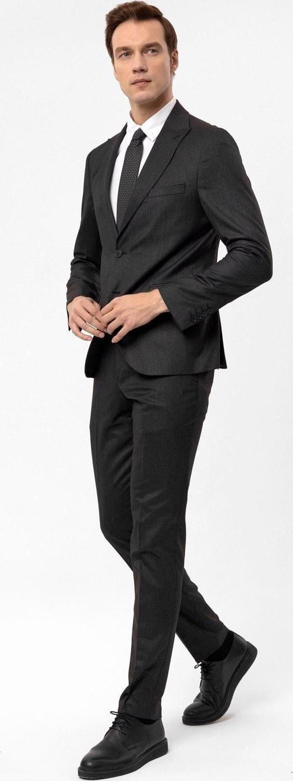 SÜVARİ Slimfit Armürlü Takım Elbise - Image 1