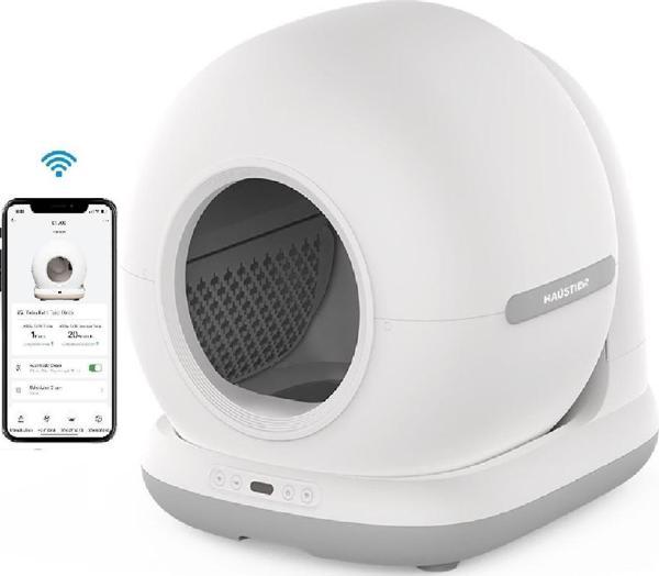 Haustier CB001 Akıllı Otomatik Kedi Tuvaleti, APP ile Kontrol, 75lt İç Hazne, 7lt Çöp Haznesi - Gri - Image 1