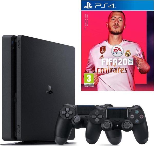Sony Playstation 4 Slim 1 TB + 2. PS4 Kol + PS4 Fifa 20 - Image 1