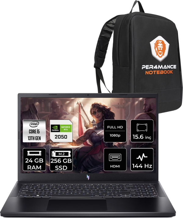 Acer Nitro V 15 i5 13420H 24GB 256GB SSD RTX2050/4GB 144Hz FHD 15.6" FDOS Gaming Laptop  - Image 1