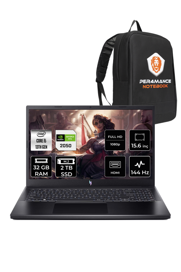 Acer Nitro V 15 i5 13420H 32GB 2TB SSD RTX2050/4GB 144Hz FHD 15.6" FDOS Gaming Laptop  - Image 1