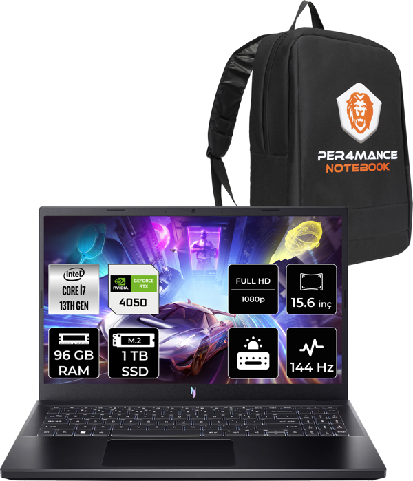 Acer Nitro V 15 i7 13620H 96GB 1TB SSD RTX4050/6GB 144Hz FHD 15.6" FDOS Gaming Laptop  - Image 1