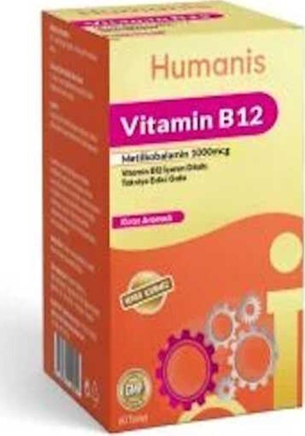 Humanis Vitamin B12 90 Dilaltı Tablet Kiraz Aromalı - Image 1