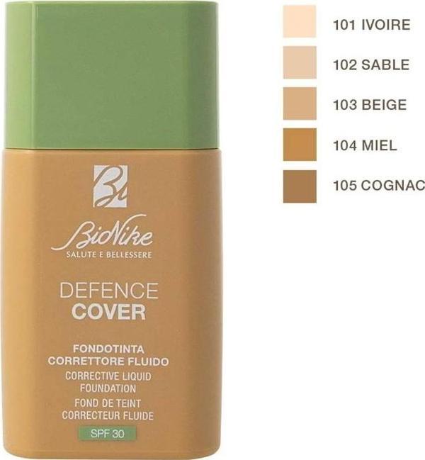 BioNike Defence Cover Likit Fondören SPF30 No105 Cognac 40ml - Image 1